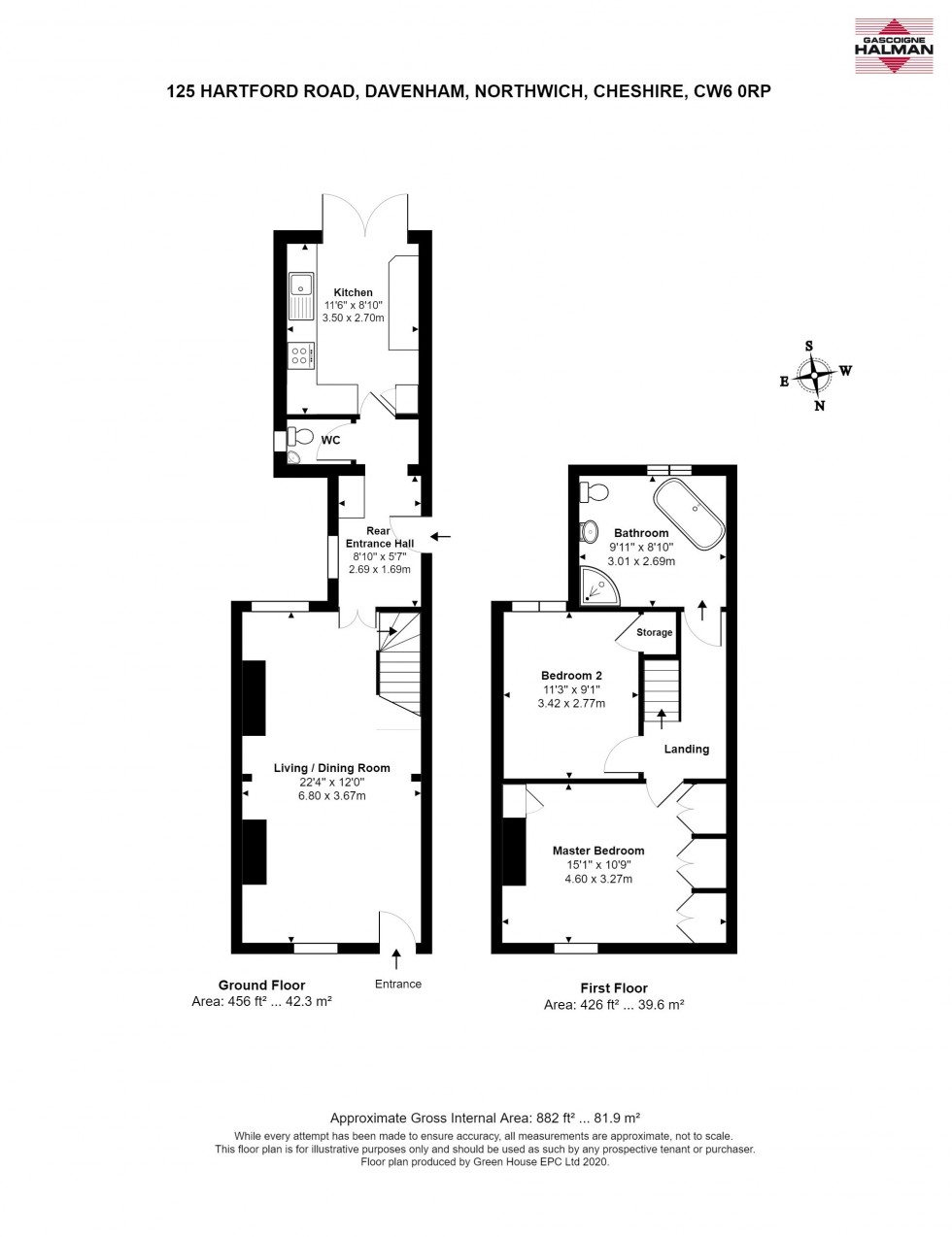 Floorplan for Hartford Road, Davenham