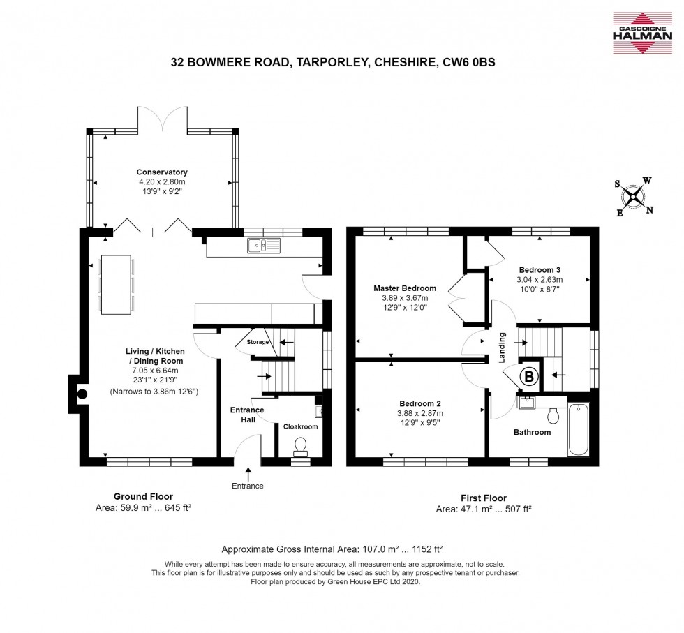 Floorplan for Bowmere Road, Tarporley