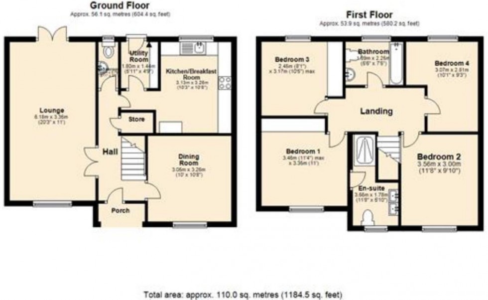 Floorplan for Kings Gate, School Lane, Sandiway