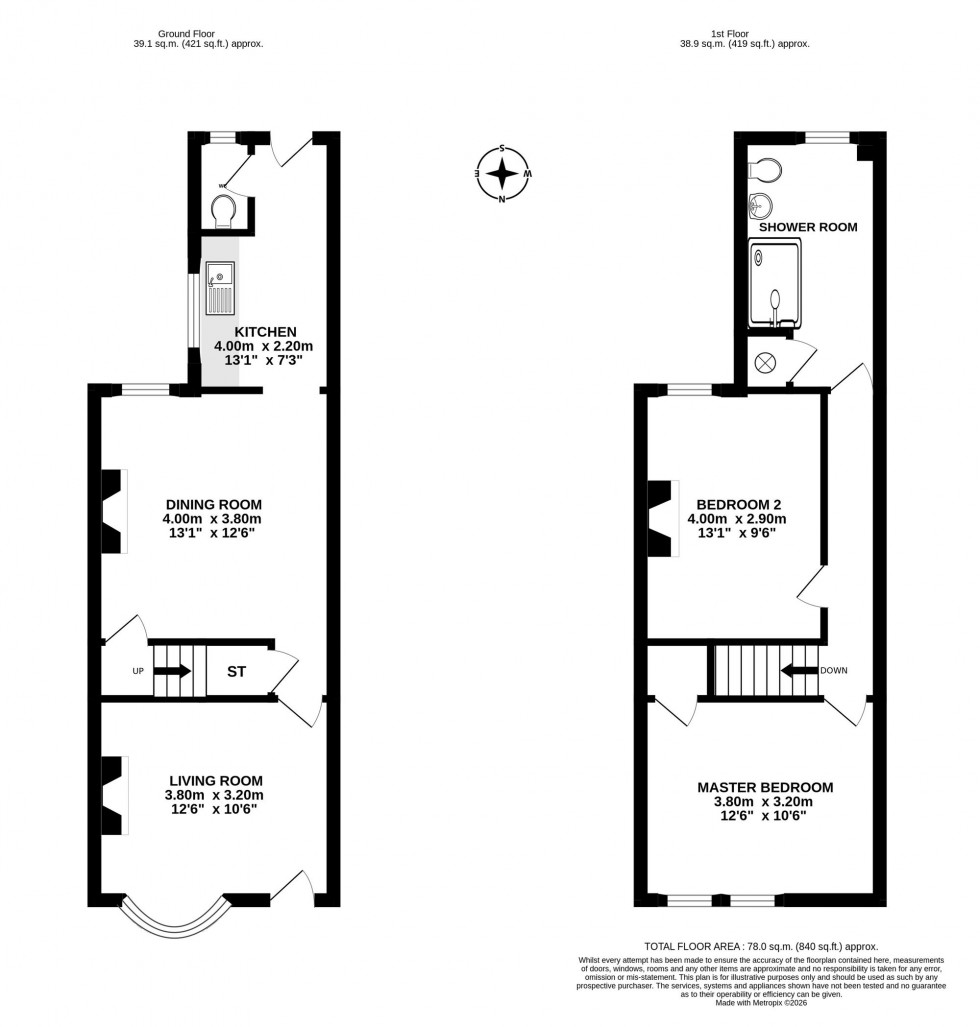 Floorplan for King Street, Hartford, CW8