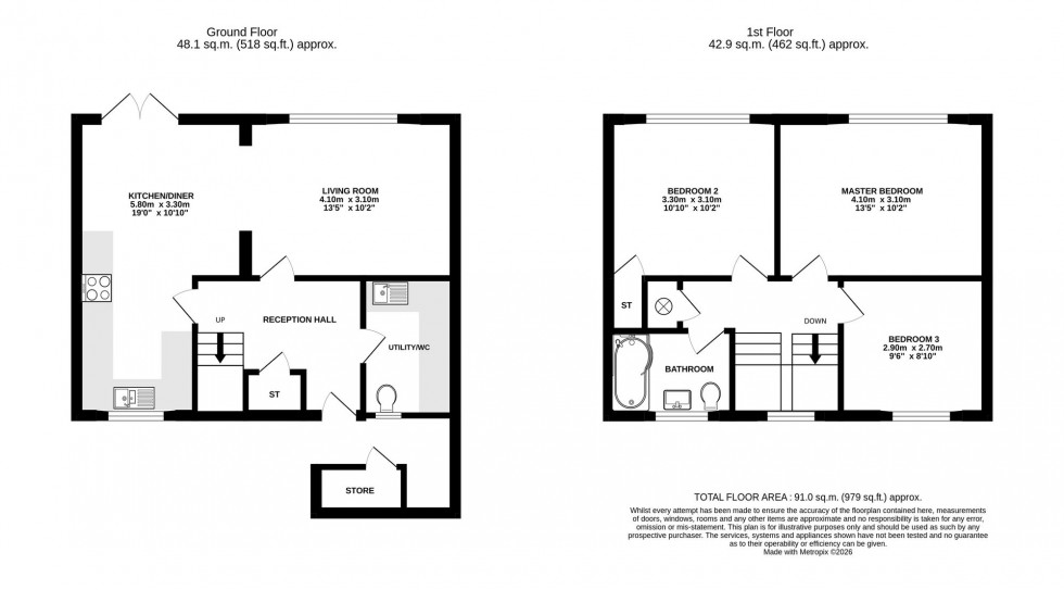 Floorplan for Sheaf Close, Tarvin, CH3