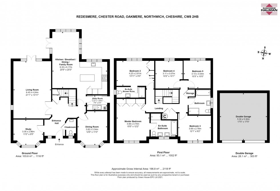 Floorplan for Chester Road, Oakmere, Northwich