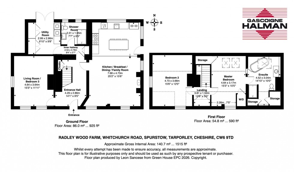 Floorplan for Whitchurch Road, Spurstow, CW6