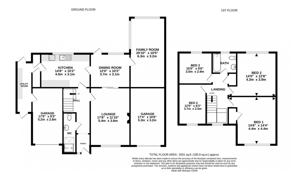Floorplan for Woburn Drive, Hale, WA15