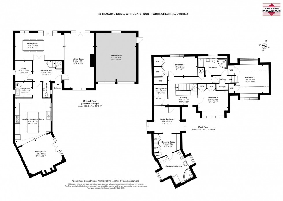 Floorplan for St. Marys Drive, Whitegate, Northwich