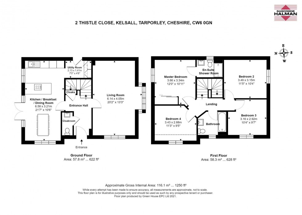 Floorplan for Thistle Close, Kelsall, Tarporley