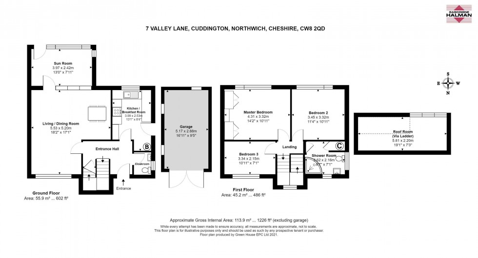 Floorplan for Valley Lane, Cuddington, Northwich