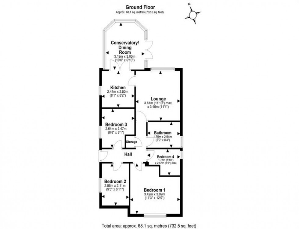 Floorplan for Haweswater Close, Cloughwood, Runcorn