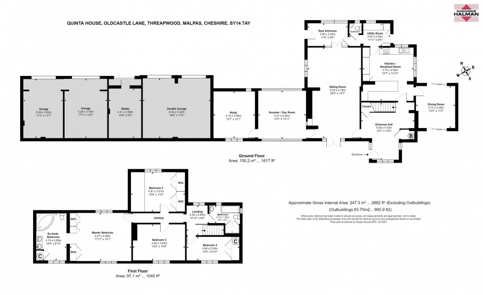 Floorplan for Oldcastle Lane, Threapwood