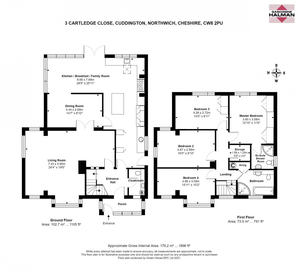 Floorplan for Cartledge Close, Cuddington, Northwich