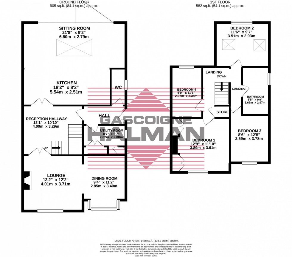 Floorplan for Racecourse Road, Wilmslow