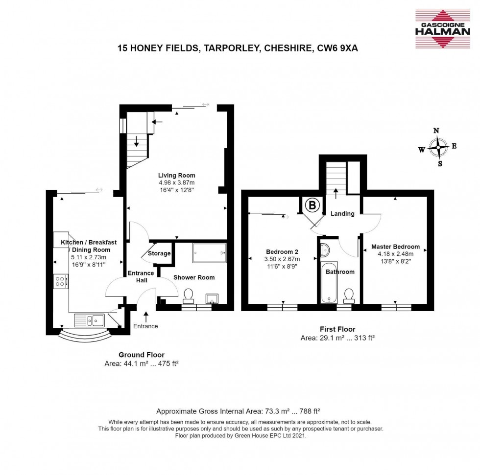 Floorplan for Honeyfields, Tarporley