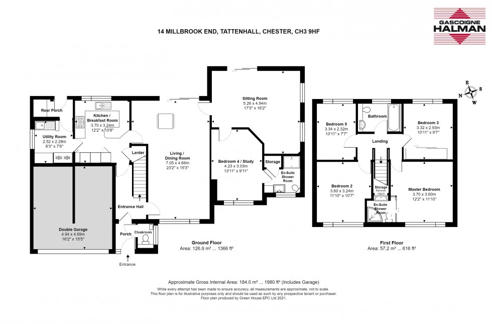 Floorplan for Millbrook End, Tattenhall