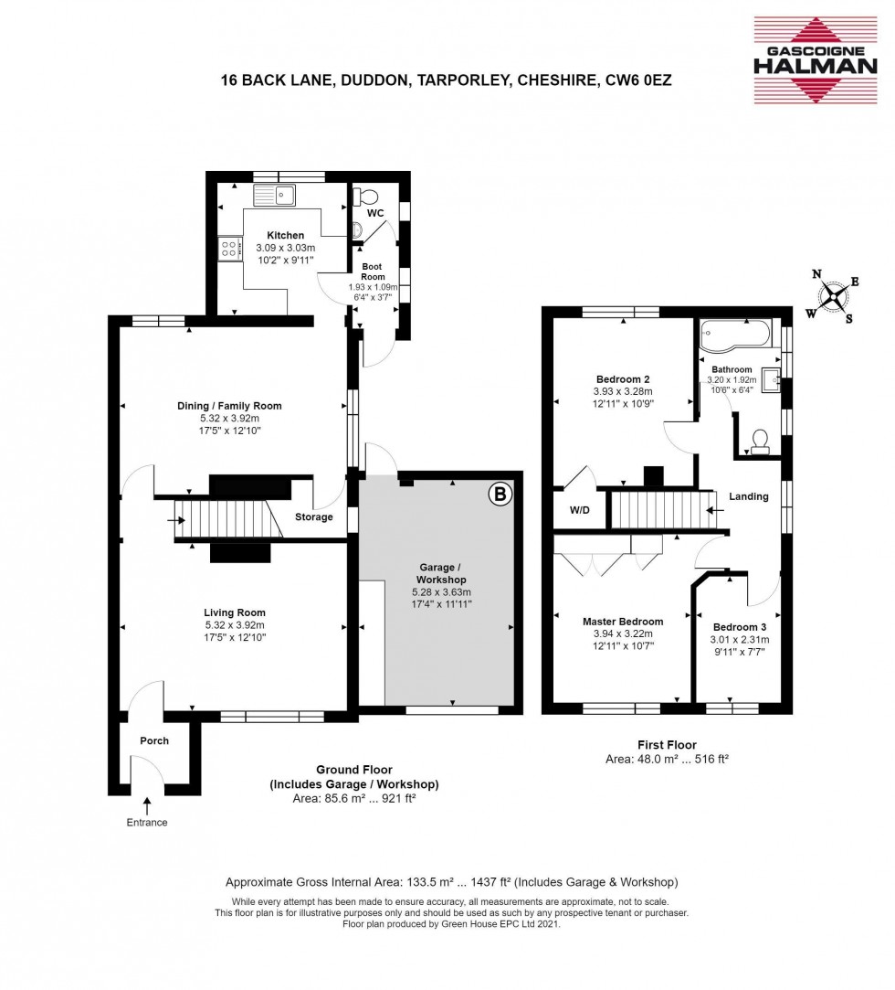 Floorplan for Back Lane, Duddon, Tarporley