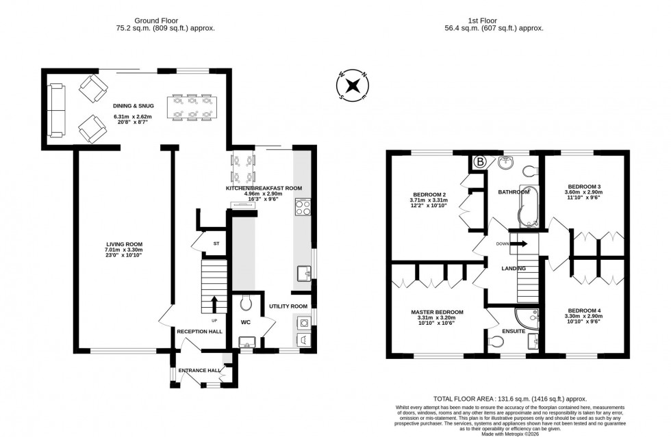 Floorplan for St. Georges Crescent, Waverton, CH3