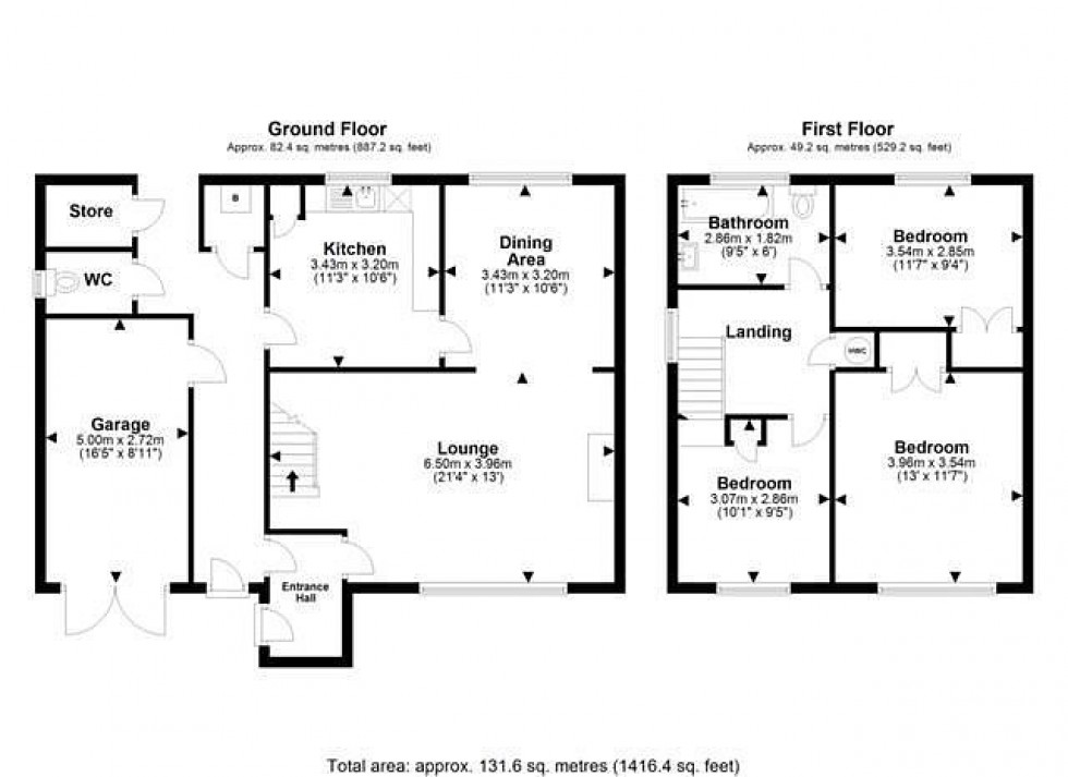 Floorplan for Crossfields, Tarvin