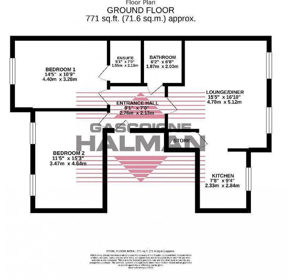 Floorplan for Bridgewater Street, Sale