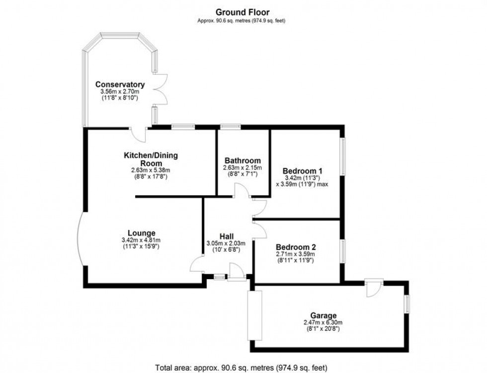 Floorplan for Latham Avenue, Helsby, Frodsham