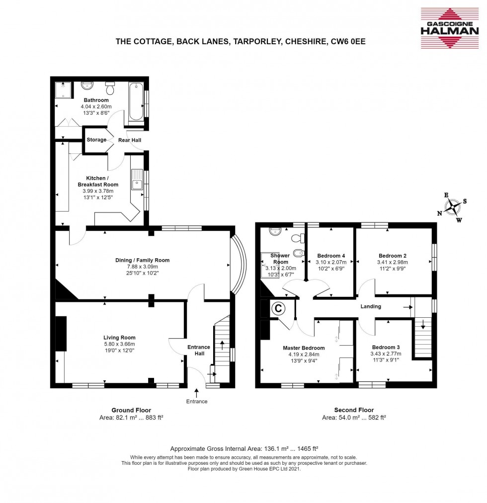 Floorplan for Back Lane, Tarporley