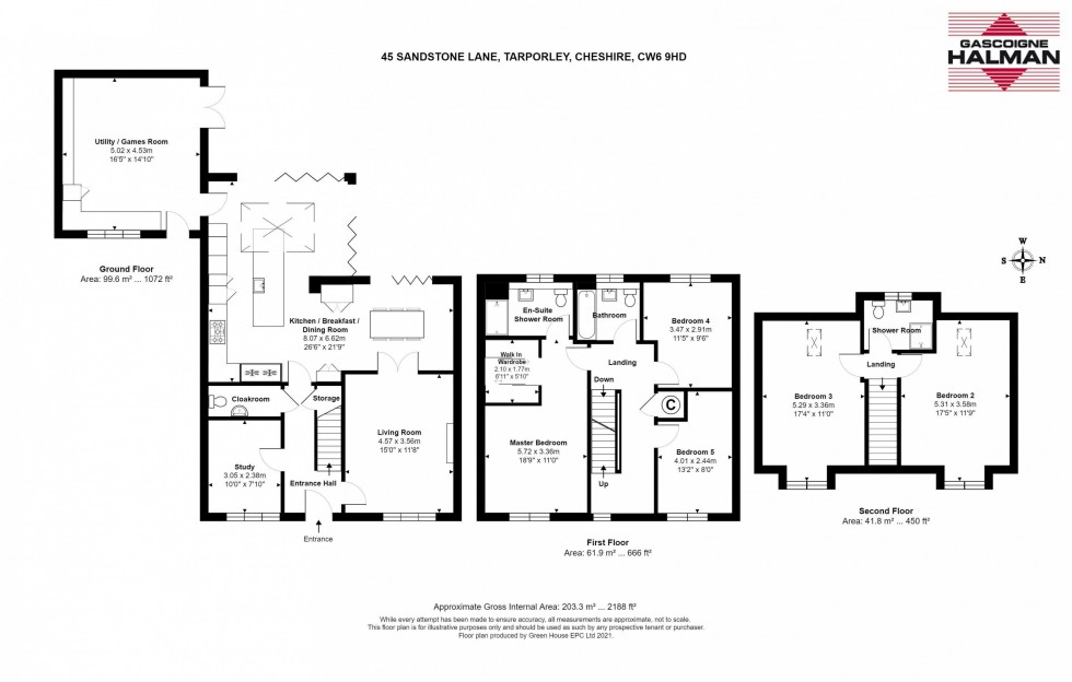 Floorplan for Sandstone Lane, Tarporley