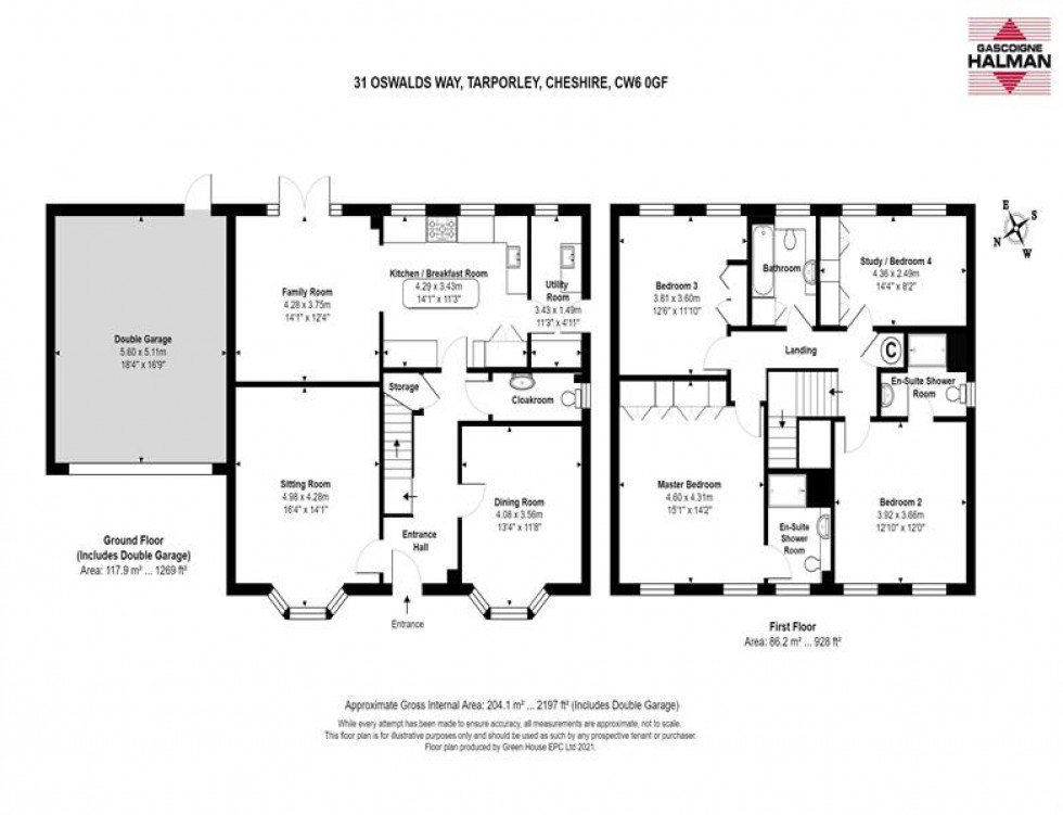 Floorplan for Oswalds Way, Tarporley