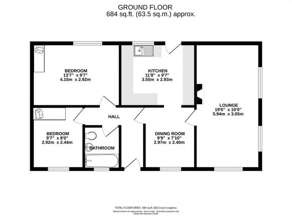 Floorplan for The Peaks, Tunstead Milton, Whaley Bridge, High Peak