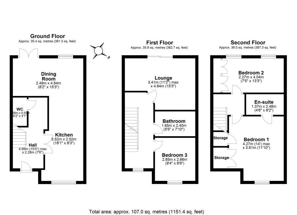 Floorplan for Mimosa Close, Elton, Chester
