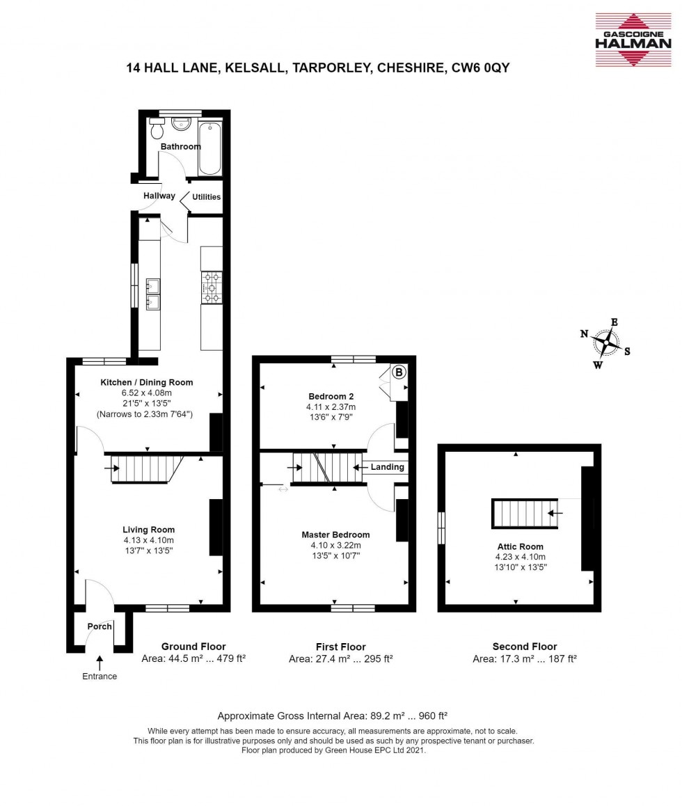 Floorplan for Hall Lane, Kelsall