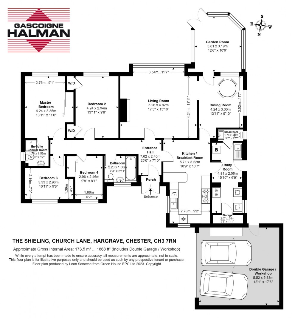 Floorplan for Church Lane, Hargrave, Chester