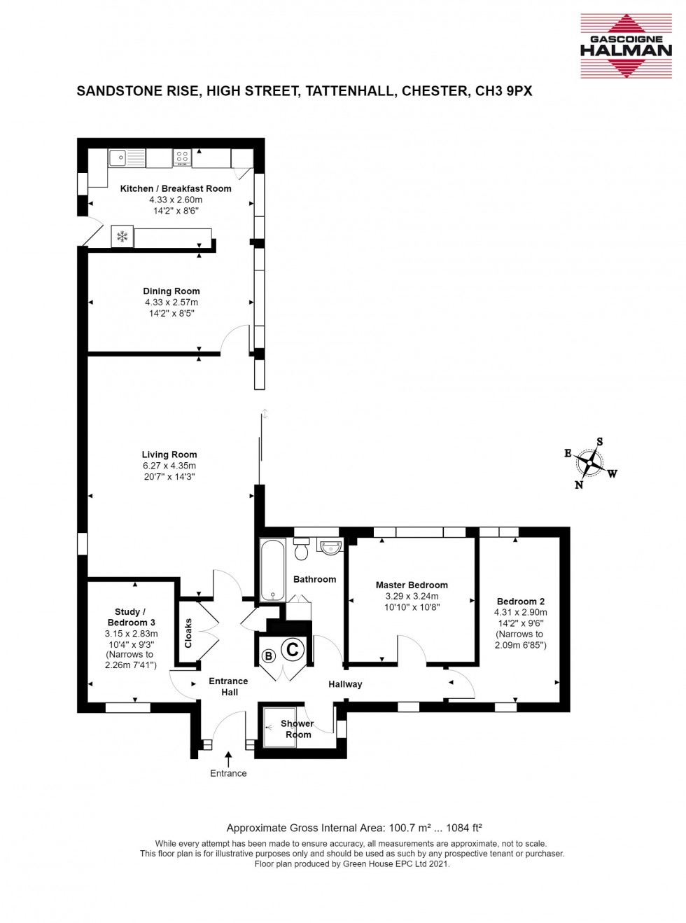 Floorplan for High Street, Tattenhall, Chester