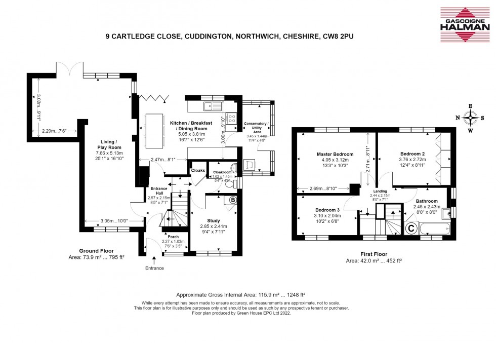 Floorplan for Cartledge Close, Cuddington, Northwich