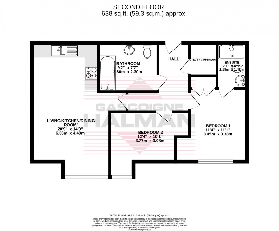 Floorplan for Lauriston Close, Crown House, M22