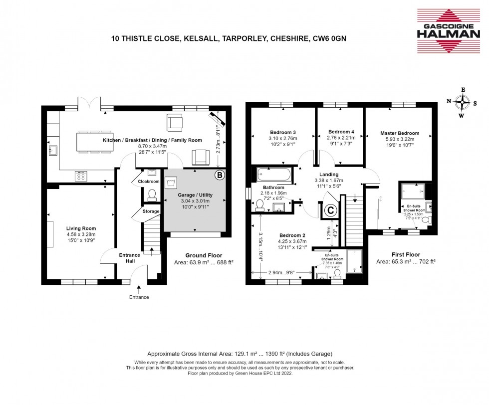 Floorplan for Thistle Close, Kelsall, Tarporley