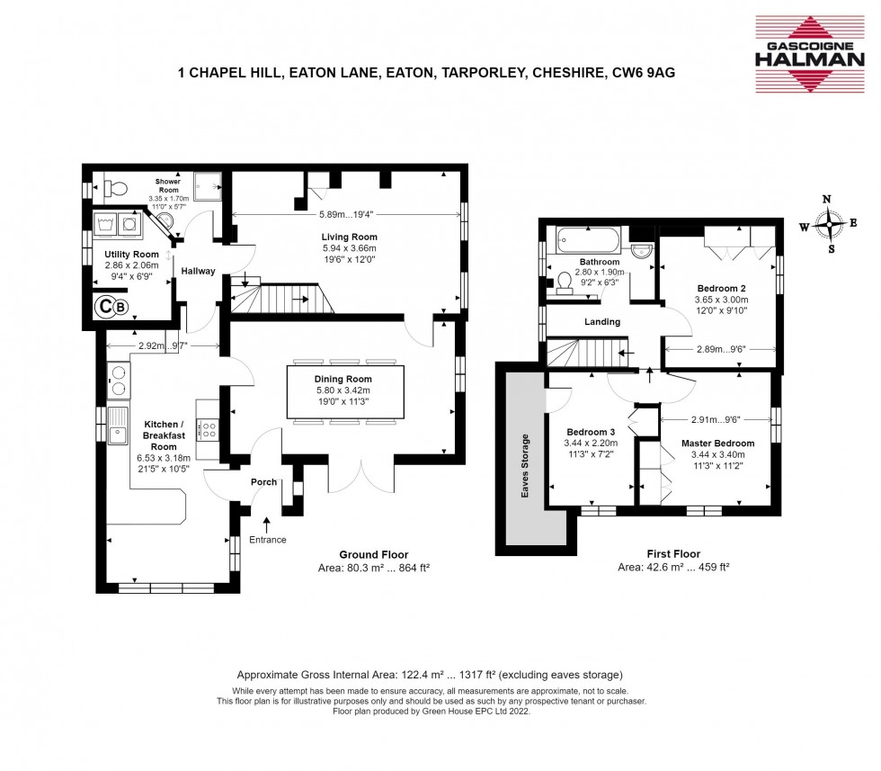 Floorplan for Chapel Hill, Eaton Lane, Eaton, Tarporley