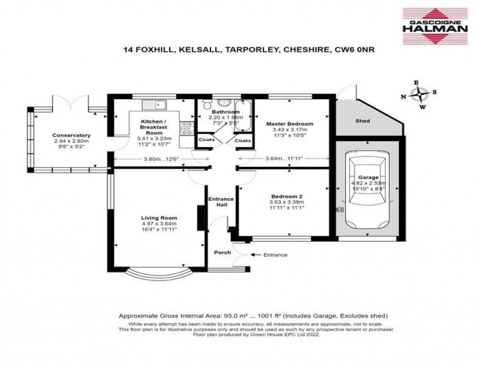 Floorplan for Foxhill, Kelsall, Tarporley