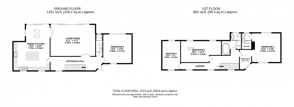 Floorplan for Pott Brook Cottages, Alderley Road, Mottram Saint Andrew