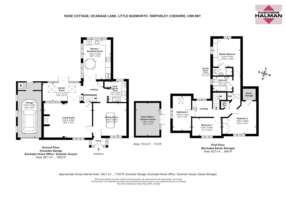 Floorplan for Vicarage Lane, Little Budworth, Tarporley