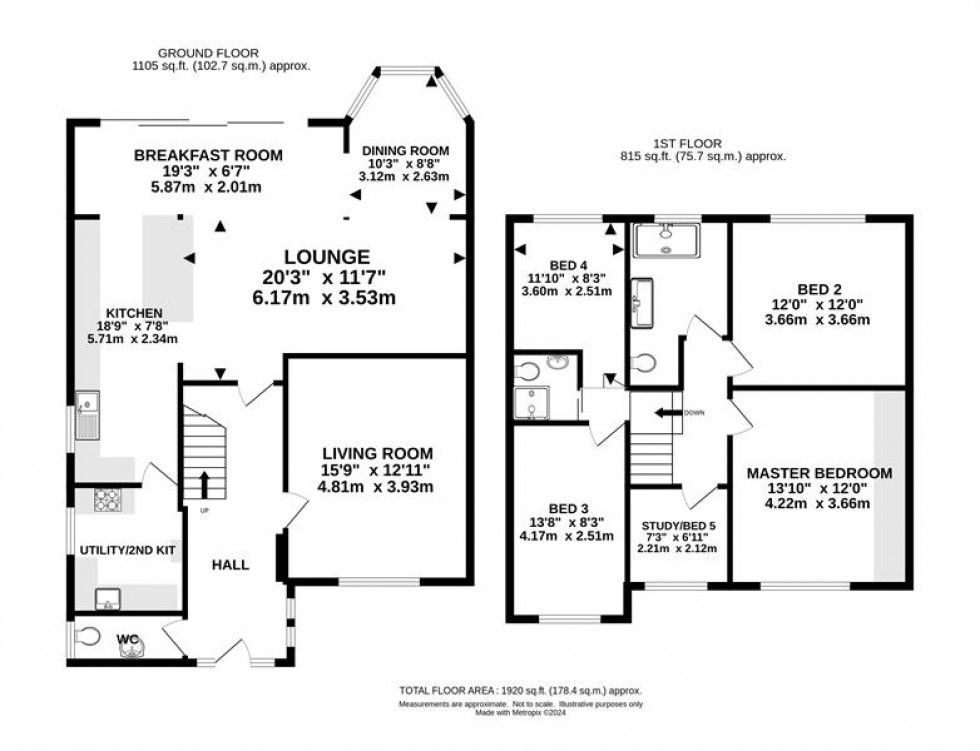 Floorplan for Apsley Close, Bowdon