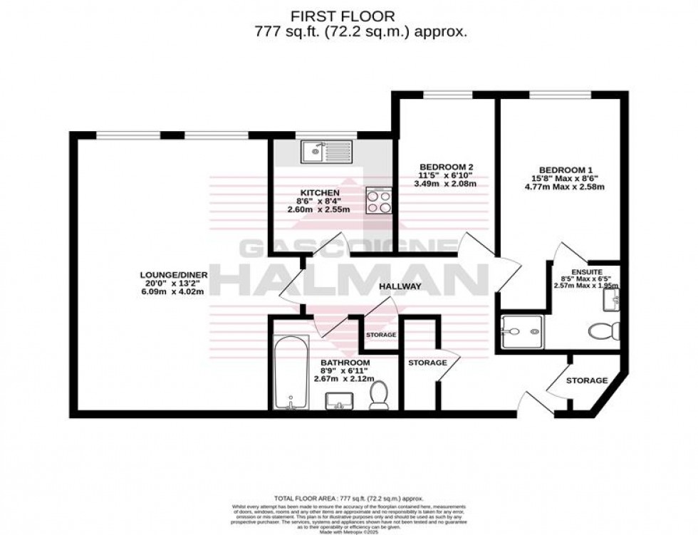Floorplan for Brook Lodge, Schools Hill, Cheadle