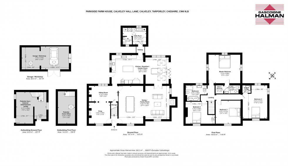 Floorplan for Calveley Hall Lane, Calveley, Tarporley