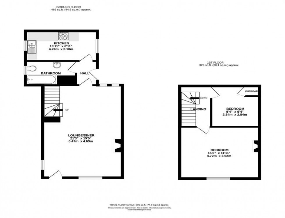 Floorplan for Garden Head Cottage, Whitehough, Chinley, High Peak