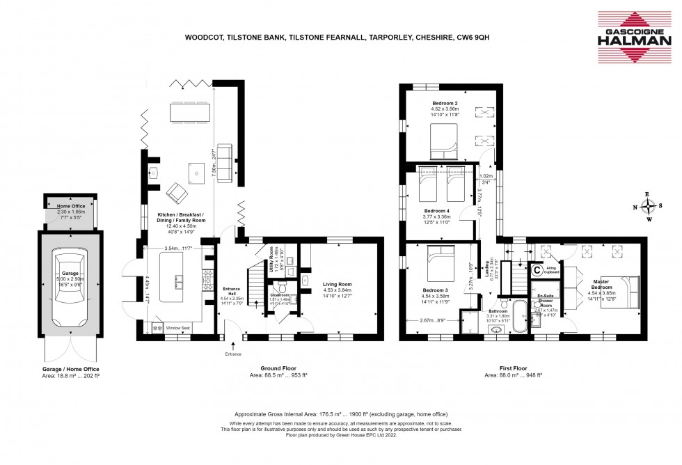 Floorplan for Tilstone Bank, Tilstone Fearnall