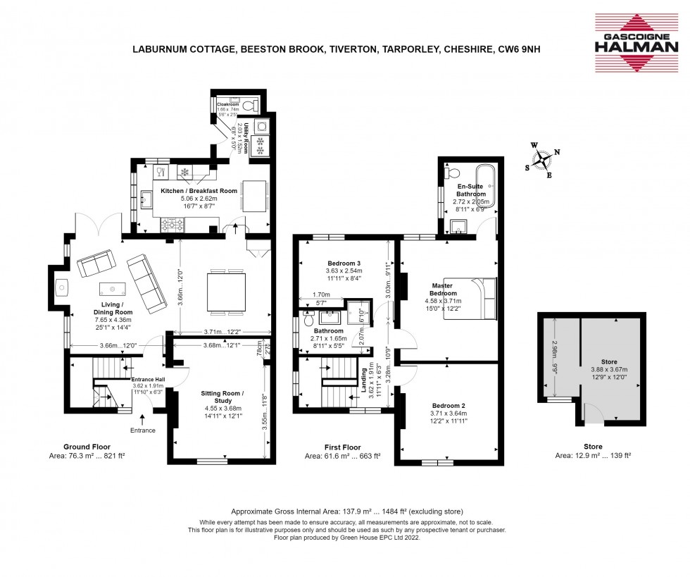 Floorplan for Beeston Brook, Tiverton, Tarporley