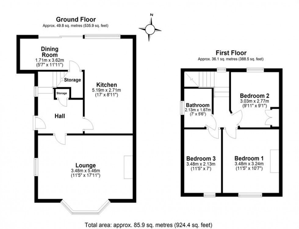 Floorplan for Townfield Lane, Frodsham