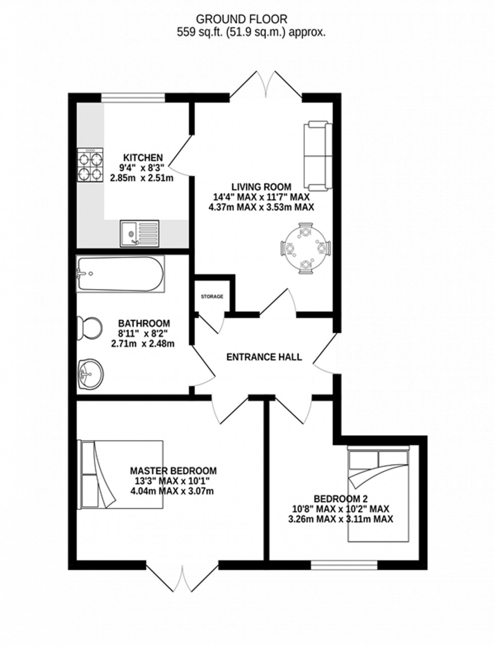 Floorplan for Lawnhurst Avenue, Wythenshawe, M23