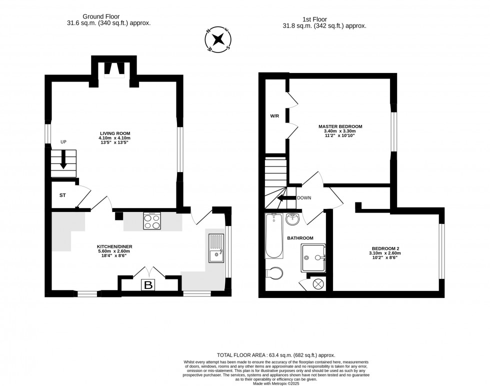 Floorplan for THE SQUARE - beautiful detached cottage in semi rural hamlet 
