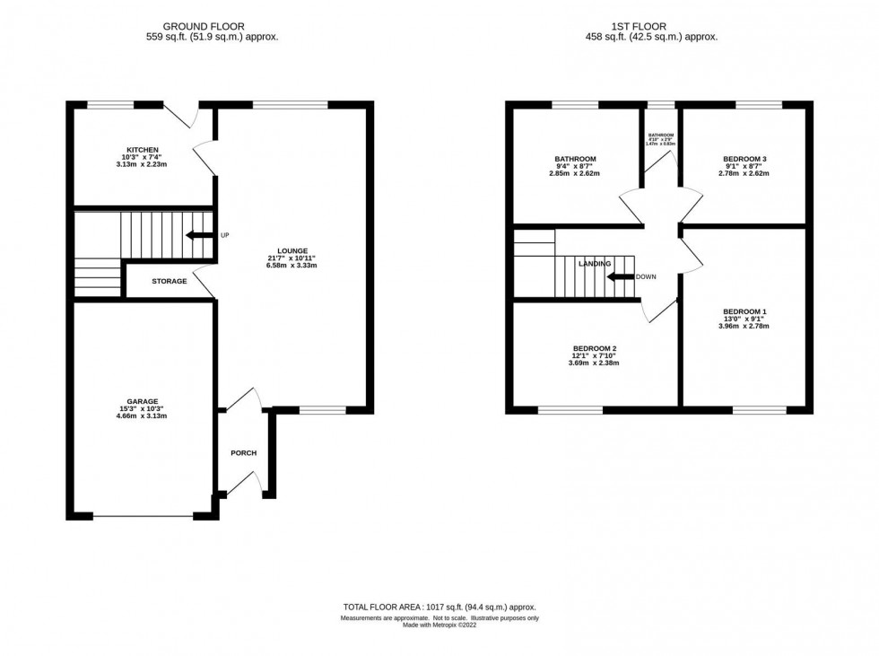 Floorplan for Berwick Avenue,, Heaton Mersey, Stockport