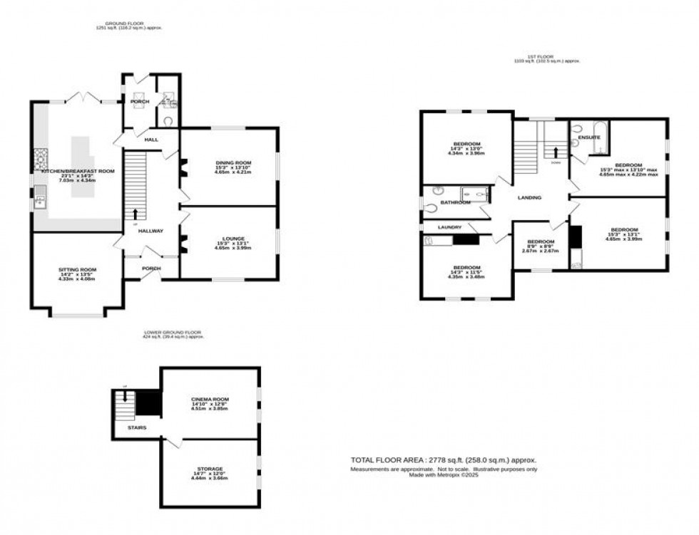 Floorplan for Wesley House ,Market Street, Chapel-En-Le-Frith