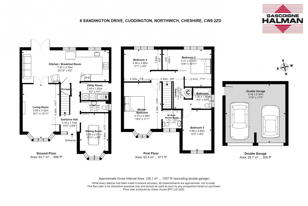 Floorplan for Sandington Drive, Cuddington, Northwich