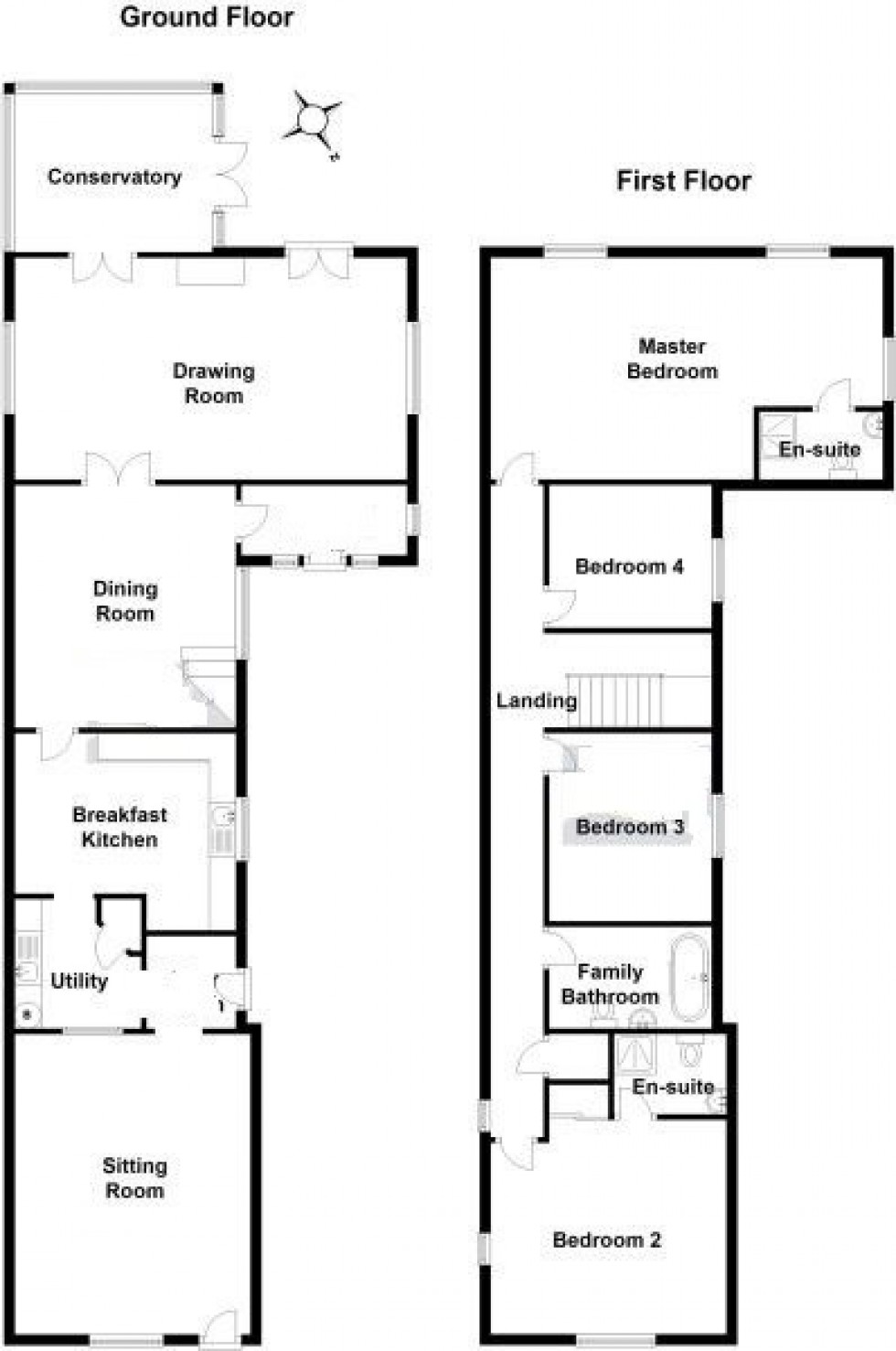 Floorplan for THE GABLES - Large house and outstanding garden in Malpas